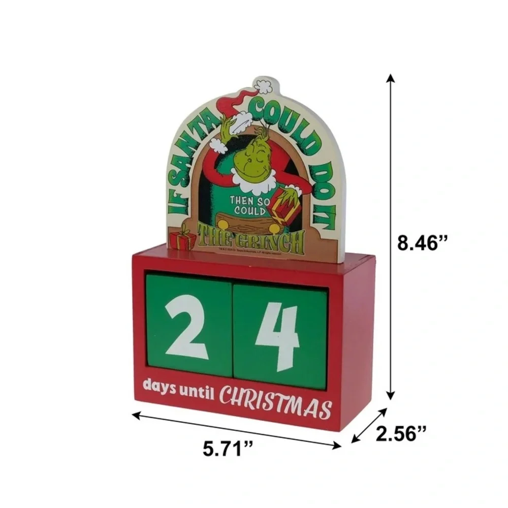 Dr. Seuss' How the Grinch Stole Christmas Red Countdown Christmas Calendar Decor - Picture 3 of 6